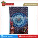 Cool Blue Indian Mandala Floral Tapestry | Multi Colored Hippie Wall Hanging