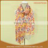 Wholesale Women Custom Fashionable Multi Colored 100% Polyester Printed Chiffon Neck Scarf thumbnail-1