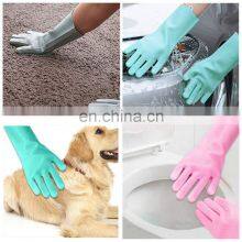 Amazon Heat Resistant Scrub Rubber Gloves Magic Diswahing Gloves Kitchen Cleaning thumbnail-2