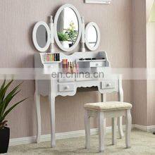 Factory Folding Mirror Vanity Set Makeup Table Dresser thumbnail-1