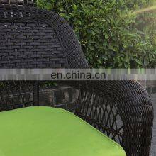 Hot Sale Outdoor Rattan Wicker Steel Arm Chair Dining Chair With Cushion, Brown thumbnail-3