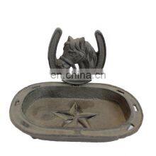 Custom Mold Sand Casting Copper Plated Antique Cast Iron Soap Box With Custoer's Logo