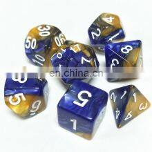 Custom Wholesale 7 Pieces Dice Role Playing Polyhedral Dice for Dungeons and Dragons Games Acrylic Plastic Double-color Dice thumbnail-5