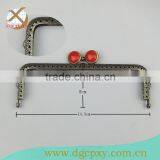 Antique Brass Big Bags Metal Frame With Red Gems