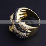 Wholesale Jewelry Smart Chunky Style Look Cubic Zirconia Black White CZ Party Ring thumbnail-4