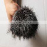 9 CM Fur Ball Genuine Natural Silver Fox Fur Pompom Hat Accessory thumbnail-1