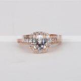 China Solid Jewellry Factory Price 14K Rose Gold White AAAAA CZ Ring Engagement Ring thumbnail-5
