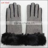 Ladies Fur Cuff Fashion Woolen Gloves With Wholesale Price thumbnail-1