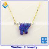 Fashion New Lucky Synthetic Elephant Opal Gemstone 925 Silver 18K Gold Jewelry thumbnail-3