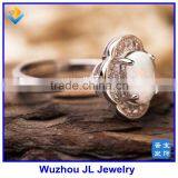 925 Silver Oval White Opal Ring Birthstone Ring thumbnail-4