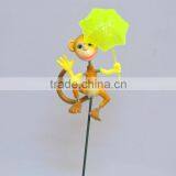 4 Inch Decorative Monkey With Umbrella Outdoor Yard Plastic Garden Animals Sticks thumbnail-5