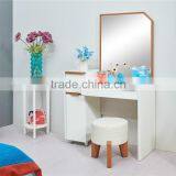 Modern High Glossy White Dresser With Mirror in Bedroom Furniture Set thumbnail-1