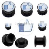 Ear Plugs Black Acrylic Facebook Like Stash Ear Plug