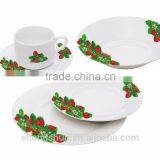20pcs Coupe Porcelain Dinnerware Set, 4 Persons Tableware With Decal thumbnail-6