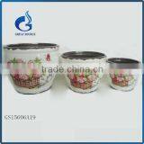 Unique Design Hot Sale China Round Ceramic Flowerpot Set