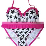 wholesales Star printing underwired Fashion cheap stringsStock bikini tops