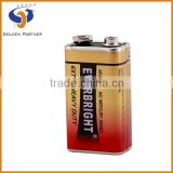 China factory supply 9v golden cell battery in metal jacket