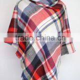 Acrylic Square Tartan Scarf,wholesale Winter Oversize Thick Fringed Oversize Acrylic Square Tartan Scarf thumbnail-4