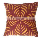 RTHCC- 86 Brown Yellow Hand Crafted Designer Applique Cut Work Cotton Kantha Stitch Cushion Covers Christmas Home Decor thumbnail-1