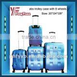 2015 China Supplir Abs Trolley Case With 8 Wheels ( 3 Pcs )/hard Abs Trolley Case/abs pc Trolley Case thumbnail-1