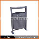 BS01c Arlau Durable Single Outdoor Metal Trash Bin With Ashtray thumbnail-2