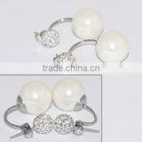 Fashion Stainless Steel Pearl Earring With Diamond Jewellery thumbnail-1
