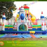 Outdoor hot sale park inflatable space shuttle bouncer with slide/inflatable rockets with slide