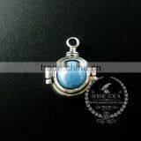 22mm Round Setting Silver Platd Steam Punk Blue,orange,green,purple,sky Blue and Champage Ceramic DIY Pendant Charm 1830068 thumbnail-3