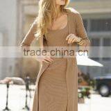 Customized Brown Knitwear Coffee Tight Sweater Dress and Light Sweater Coat thumbnail-1