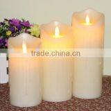 3pcs Dripping Flameless Moving Wick Real Wax Pillar Led Candles With Timer Remote Control Led Candles thumbnail-3