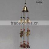 Brass Wind Chimes With Star and Angels in Mirror Polish thumbnail-1