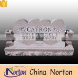 Double heart shaped headstone granite tombstone cheap price NTGT-025L