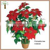 Artificial Red Poinsettia Flower Tree thumbnail-1