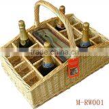 Four Section Painted Wicker Bottle Holder thumbnail-2