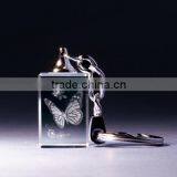 3D Laser Butterfly Crystal Keychains