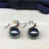 Tahitian Pearl Earrings With 14K Golden Clasp thumbnail-3