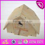 2015 Top New Natural Colour Wooden Bird House,Popular Wooden Bird House,Cheap Outdoor Hanging Wooden Birds House for Kit W06F012 thumbnail-3