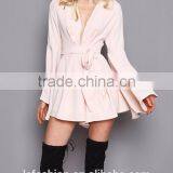 New Arrival Pretty Lovely Long Sleeve v Neckline Pink Romper Playsuits for Women thumbnail-4
