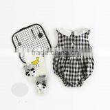2017 Baby Girls Black and White Checker Jumpsuit thumbnail-2