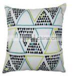 Trendy Multiple Triangle Design Embroidered Cushion Cover thumbnail-1