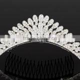 Hot Sale Alloy Tiara Top Rhinestone Crown Hair Jewelry for Girl Wedding Jewelry thumbnail-2