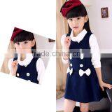 2016 New Girls in Autumn Child Bow Double Breasted Princess Dress Skirts Children A Word Skirt thumbnail-5