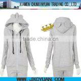 Fashion Blank Ear Hooded Cotton Sweatshirt With Ears for Women and Girls Multi Colors thumbnail-1