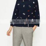 Runwaylover EY2339B Europe Style 2017 Ladies Fashion Label Printed Blouse thumbnail-1