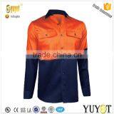 Hi-vis Ladies Two Pockets Long Sleeve Two Tone Cotton Work Shirt thumbnail-1