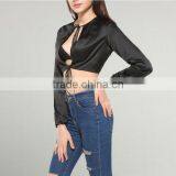 New Fashion Polyester Crop Top Cardigan 2017 Women thumbnail-3