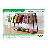 Movable Multifunctional Metal Garment Rack With Single Bar Cloth Hanger thumbnail-1