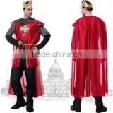 Sexy adults mens carnival costumes with long red cape