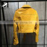 Wholesale Chinese Haining Genuine Leather Coat Woman Red Leather Jacket thumbnail-2