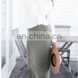 Simple Solid Color Long Fitted Maxi Skirt Wholesale thumbnail-3